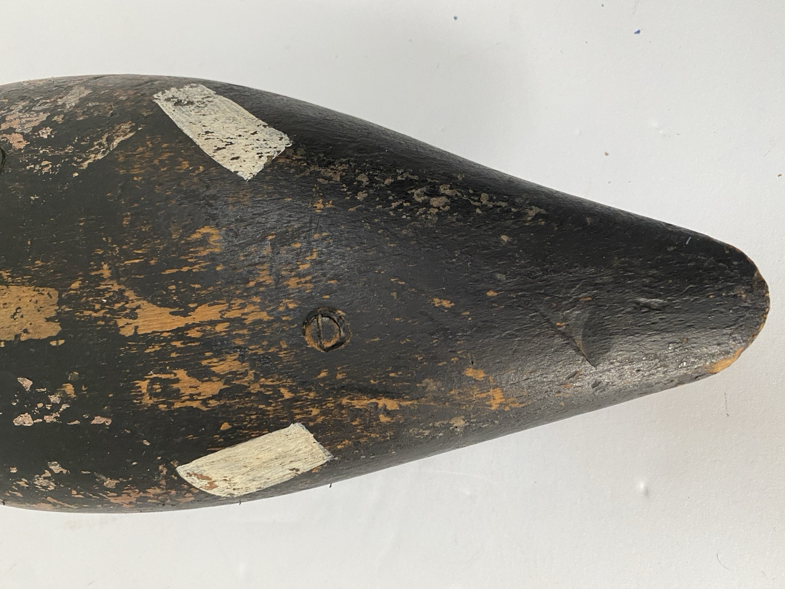 White-winged Scoter Duck Decoy, Vintage, Wood, Nailed in Head Set, Unsigned