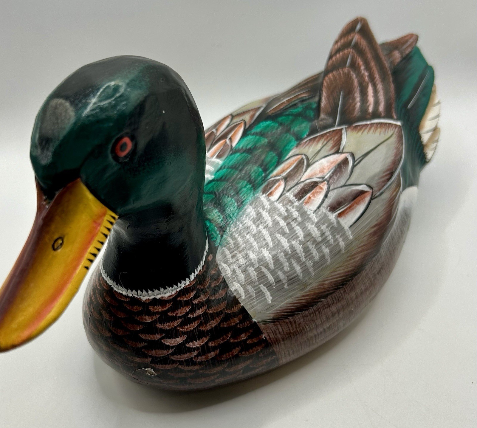 Vintage Hand-Carved Wooden Mallard Duck Decoy – HD Designs