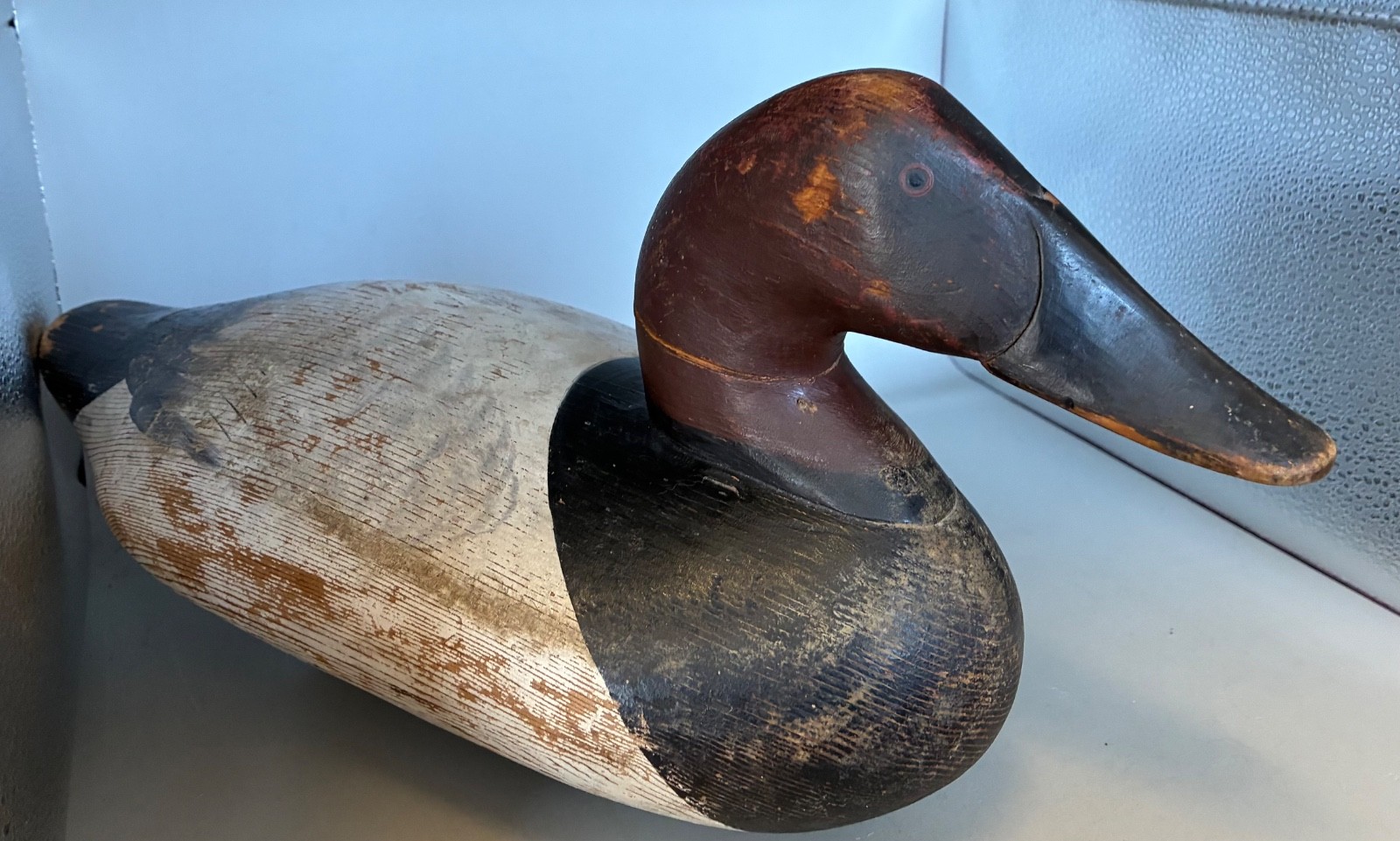 Vintage 1940s Maryland Madison Mitchell? Red Head Working Duck Decoy