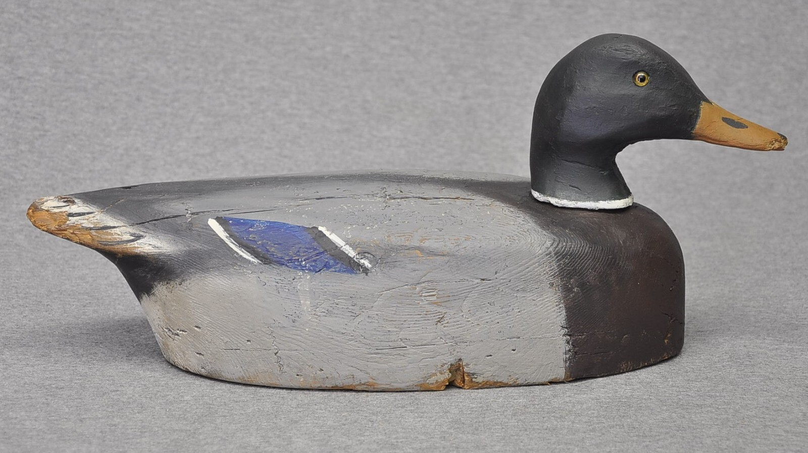 VINTAGE MALLARD DRAKE DUCK DECOY AVE. CONDITION HUNTER’S PAINT, AGE CRACKS, WEAR