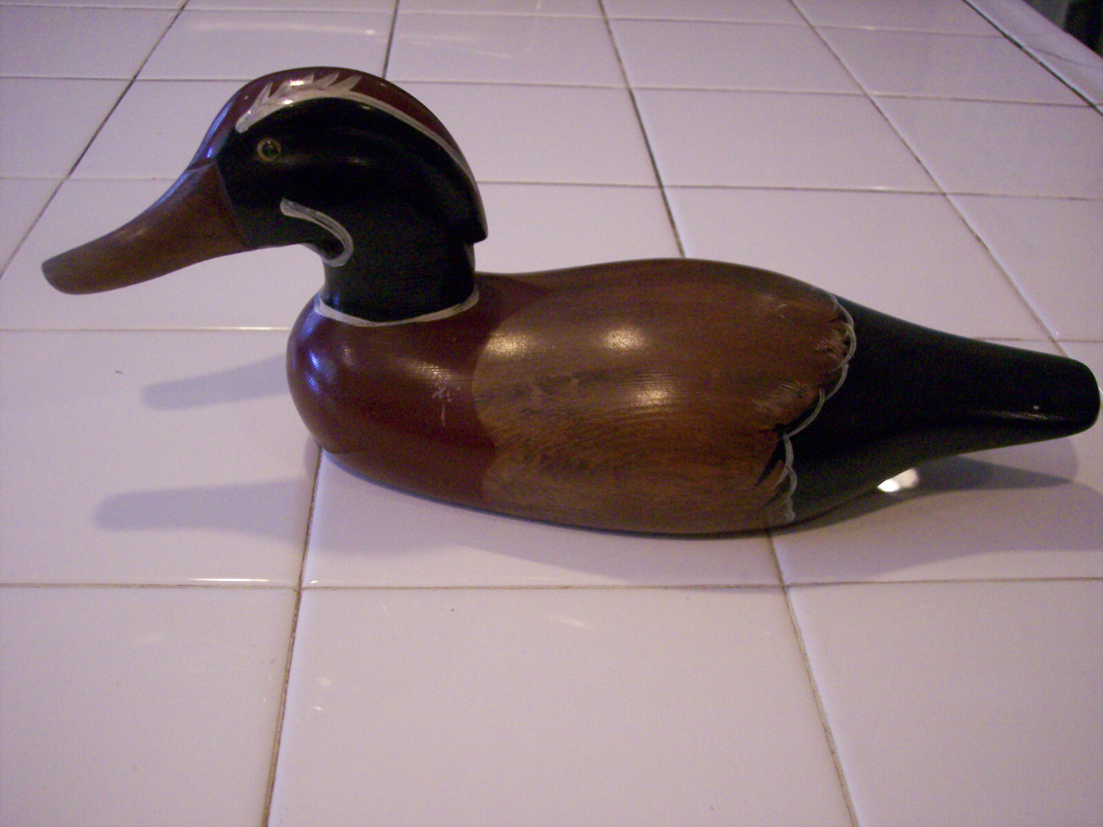 EXCELLENTLY HANDCRAFTED SOLID WOOD COLLECTIBLE 15in DECOY MULTIPLE SPECIES DUCK