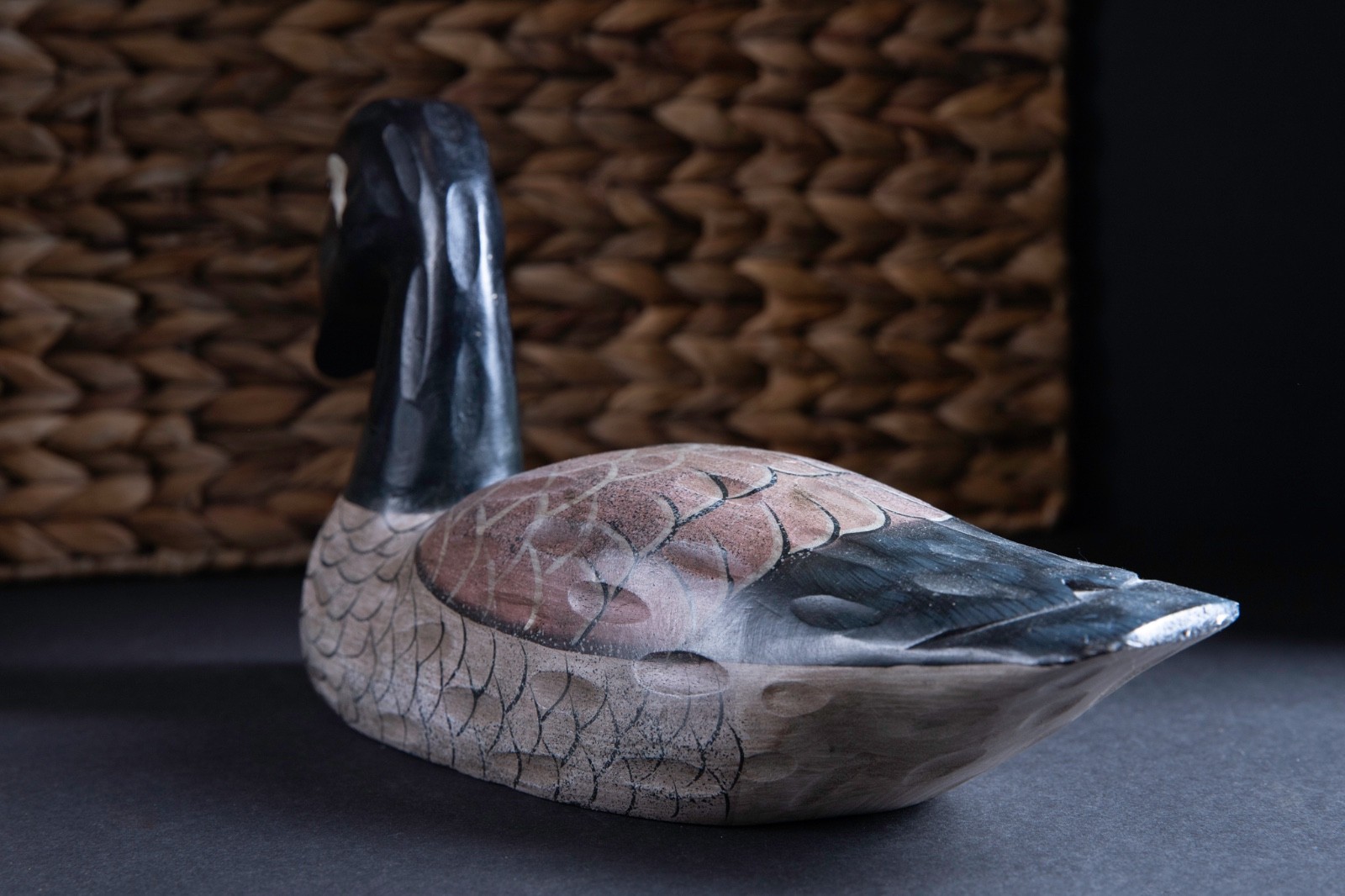 11.75″ Heritage Mint Ltd Canadian Goose Carved Decoy Painted Wood Glass Eyes