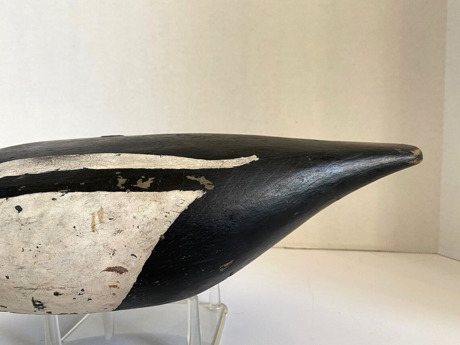 Carved Goldeneye Duck Decoy, Possibly Early Whitney, Unsigned, Weighted Keel.