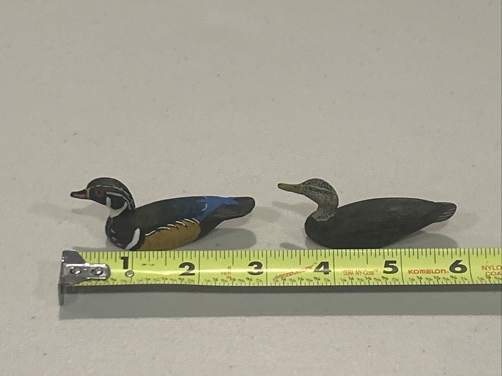 1970s Bill Callahan Signed Hand Painted Mini Pewter Mandarin Duck Decoy Pair (2)
