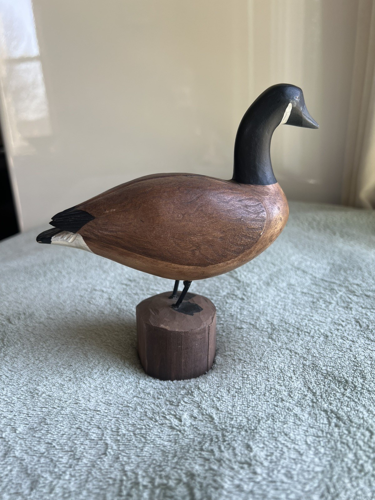 1971 E. Rhodenizer Hand Carved Painted Miniature Wood CANADIAN GOOSE DECOY