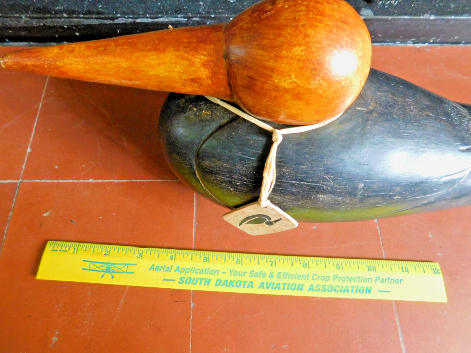 Primitive Hand Carved? Black Oystercatcher Shorebird Wood Decoy Painted-16″ X 4″