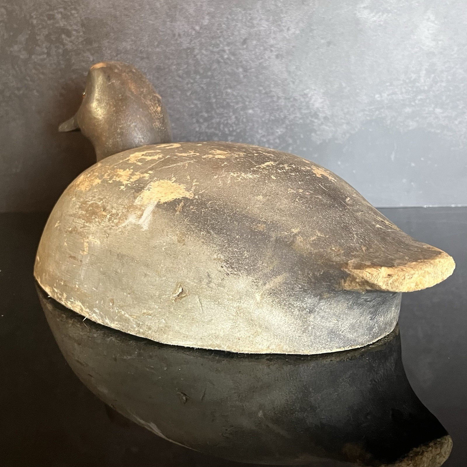 Antique/Vintage Hand Painted Carved Wooden Duck Decoy – 14in Long