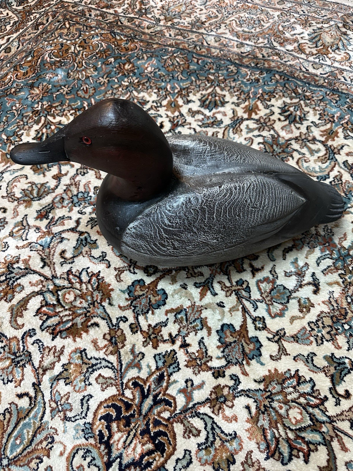 Ducks Unlimited 1995-1996 Wood Carved Red Head Decoy – Excellent Condition