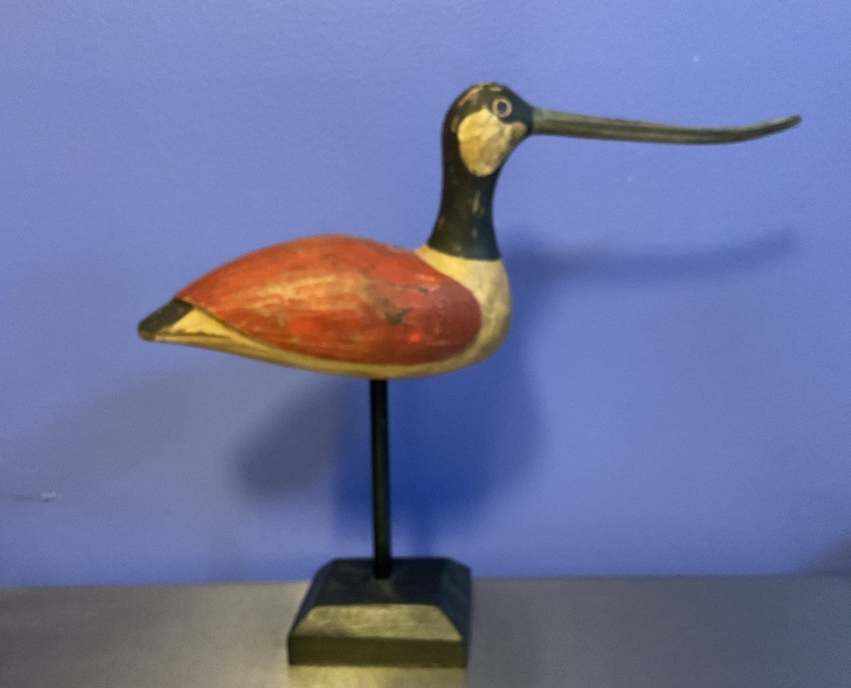 Vintage/Antique Hand Carved Painted Shorebird Curlew Decoy 13 Inches
