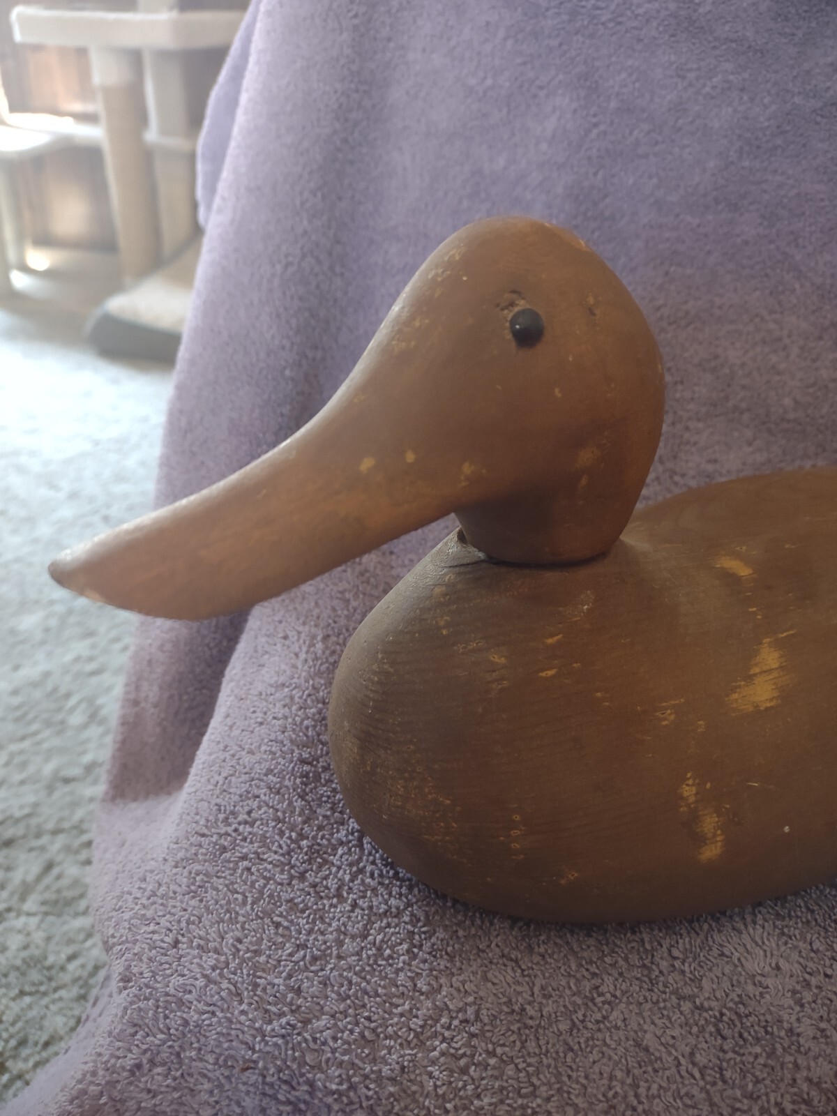 Vintage Hand Carved Wooden Duck Decoy Made by W.I.Miller