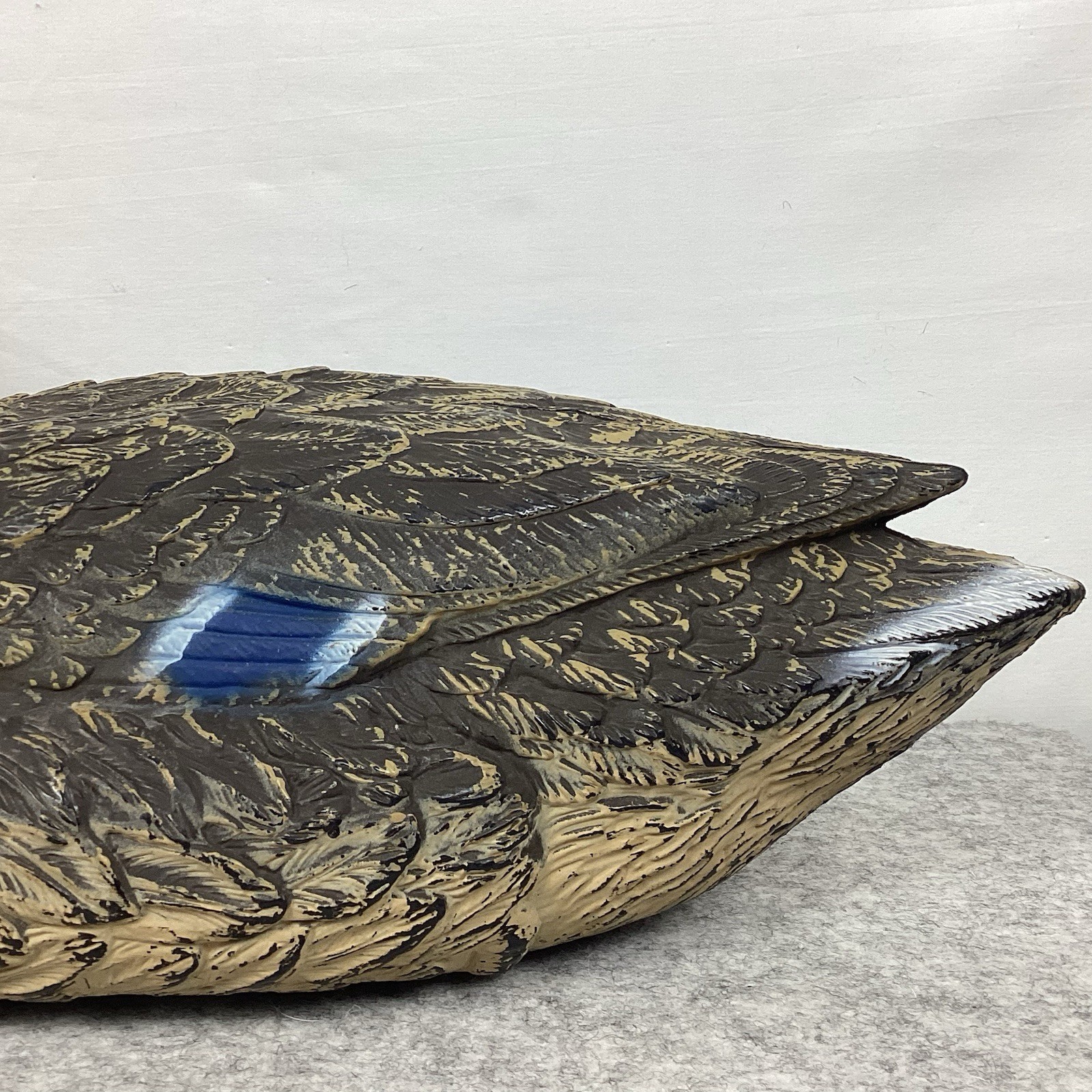 Vintage Carby Lite Duck Decoy Sport Plastic Italy 16 Inch Blue White Brown