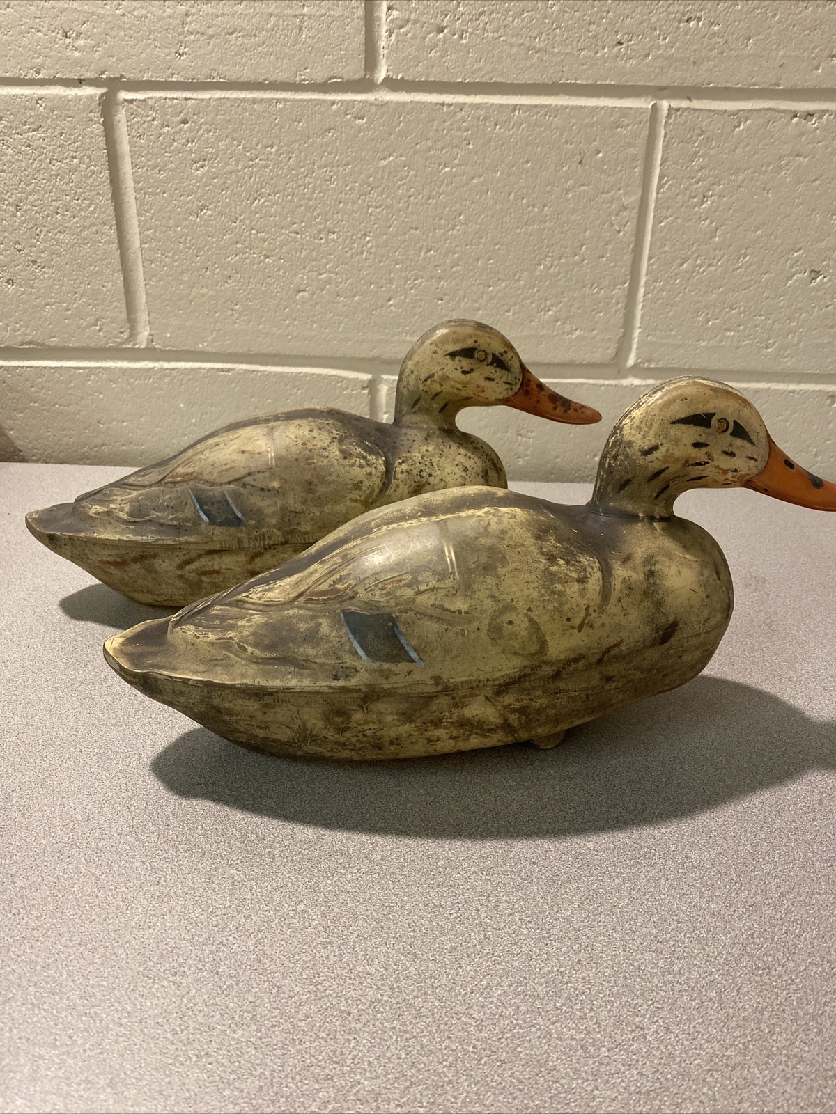 2 Vintage FEATHERLITE Hunting Duck Decoys with McGuire Stabilizers Kansas City
