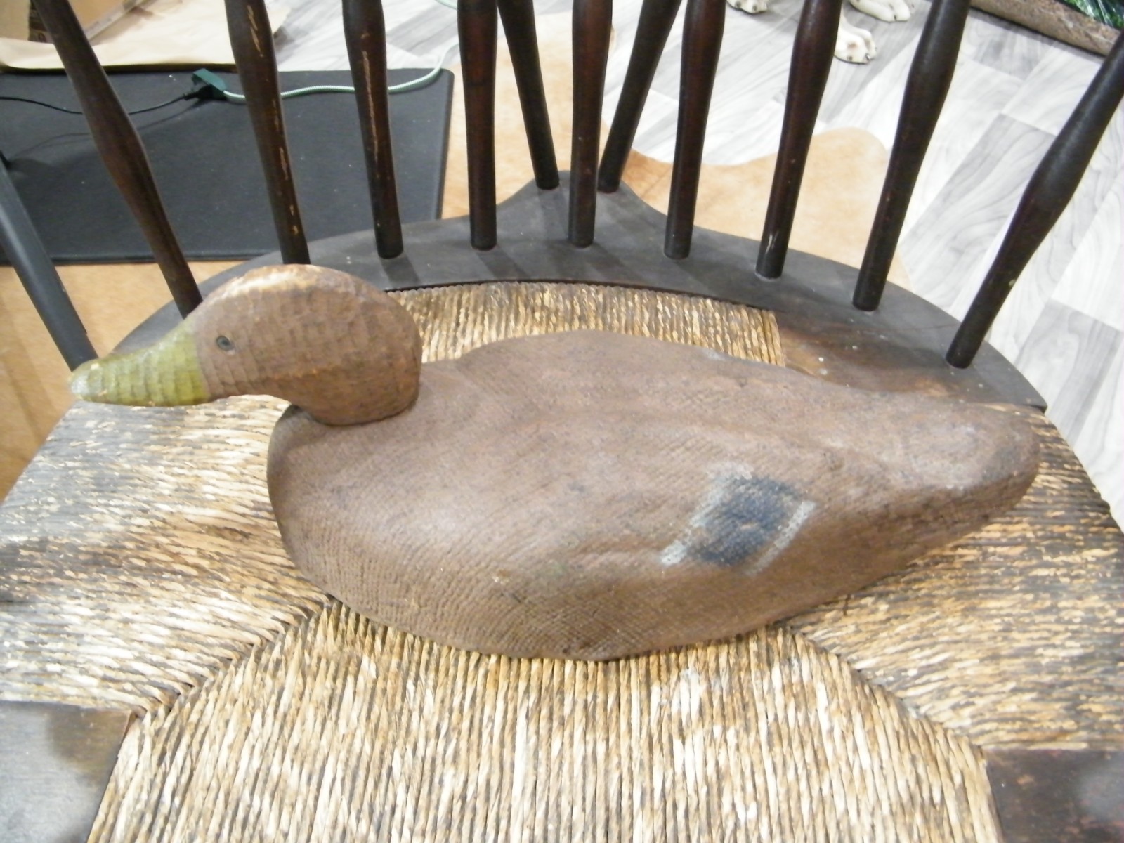 Vintage 1940’s Arrowhead Products Co Mallard Hen Black Duck Decoy