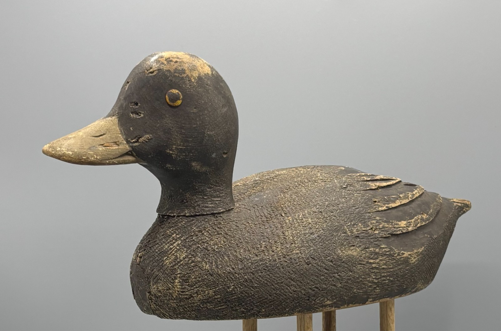 *ORIGINAL PAINT* *QUEBEC* WILLIE LEDUC (1886-1968) ANTIQUE WOODEN DUCK DECOY