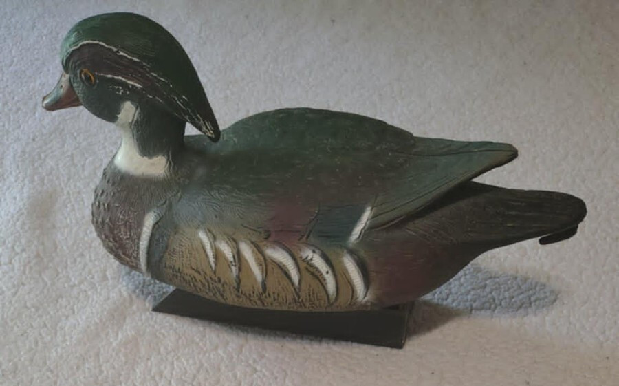 Vintage Carry-Lite Wood Duck Drake Decoy Made in Italy Sport Plast