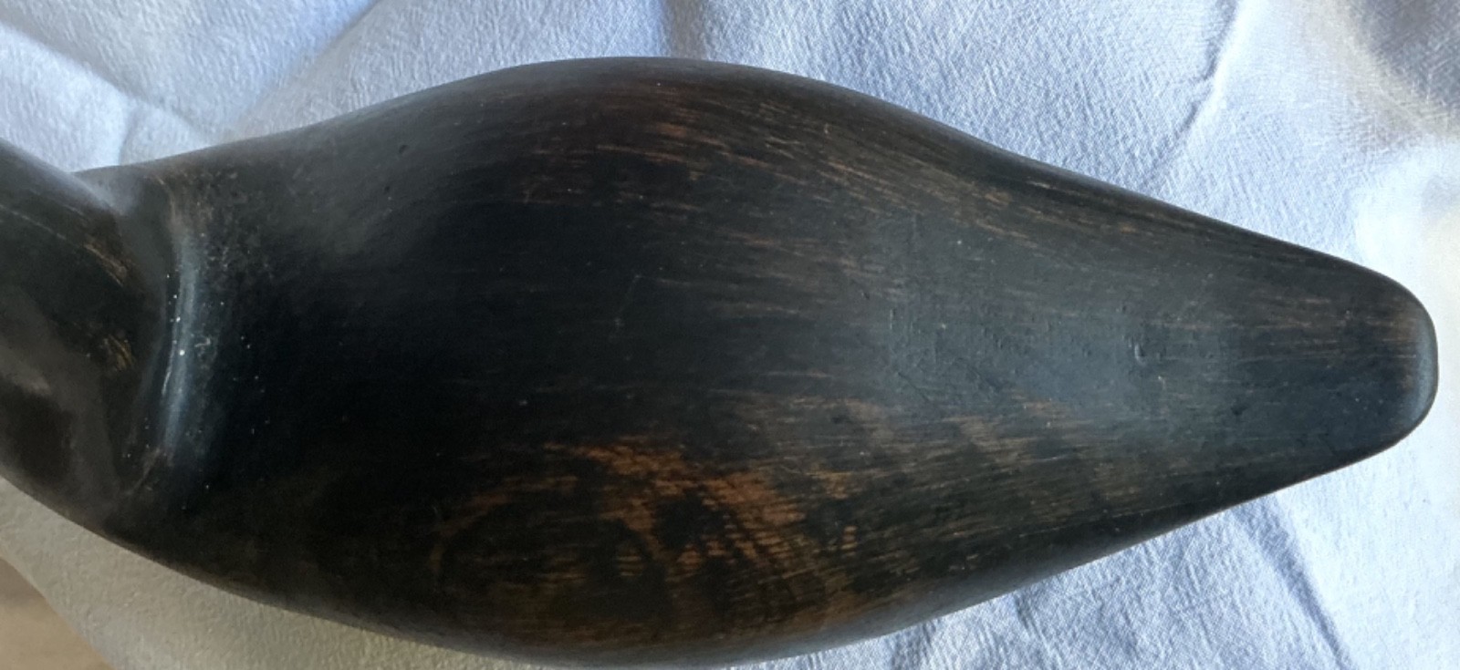 Hand Carved Wooden Black Swan Decoy Signed Lee S Carley Vintage Folk Art Figure