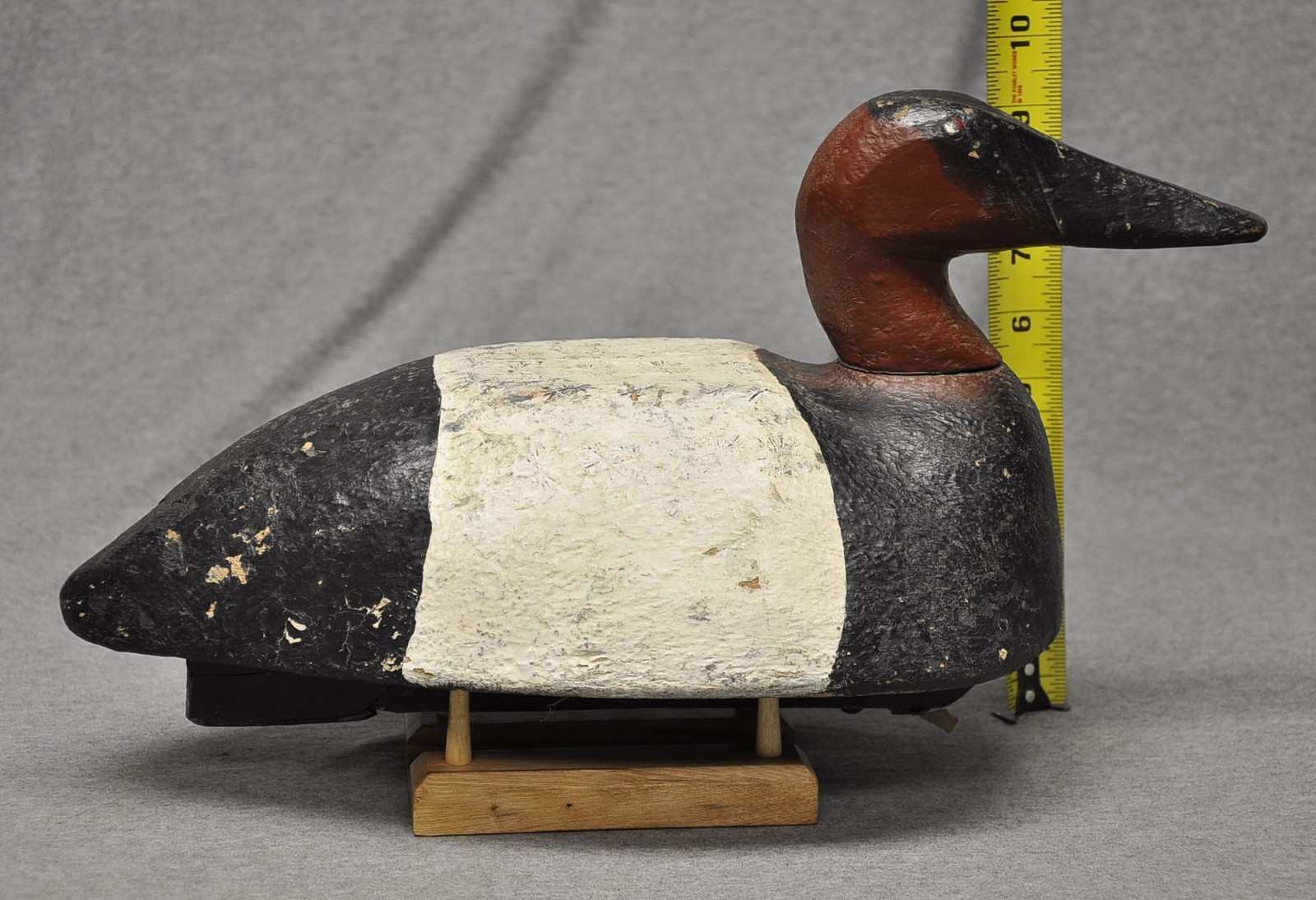 WISCONSON CANVASBACK drake duck decoy original paint UNKNOWN EVANS INFLUENCED