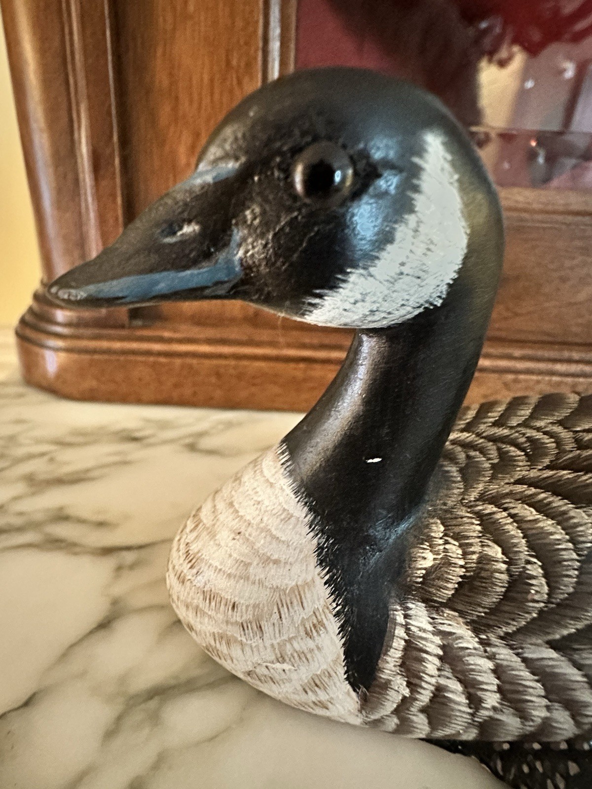 Vintage Canada Goose Miniature Decoy Hand Carved Wood Folk Art Ward Style Rare