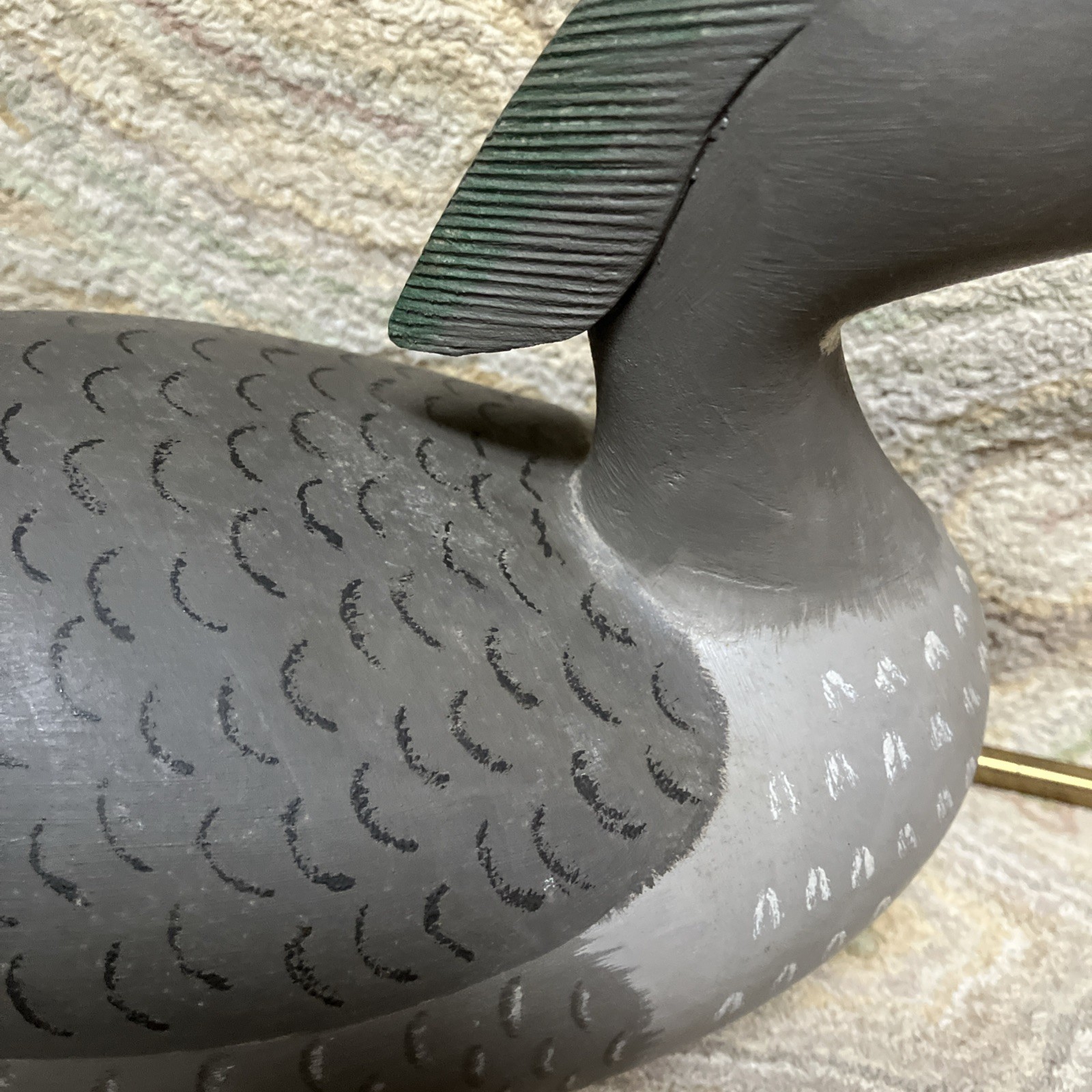 Duck Decoy Byron N Bruffee carved & Painted Folk Art Duck 14”