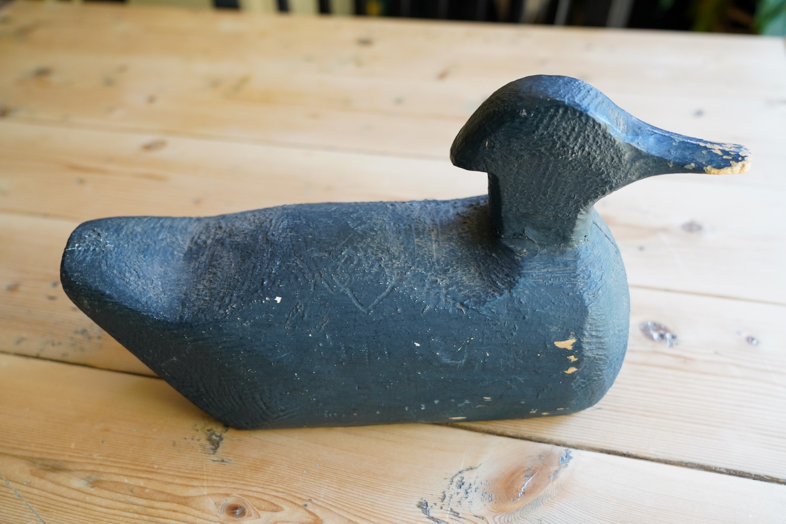 Antique Genuine Hand Made Blue Duck Decoy B8