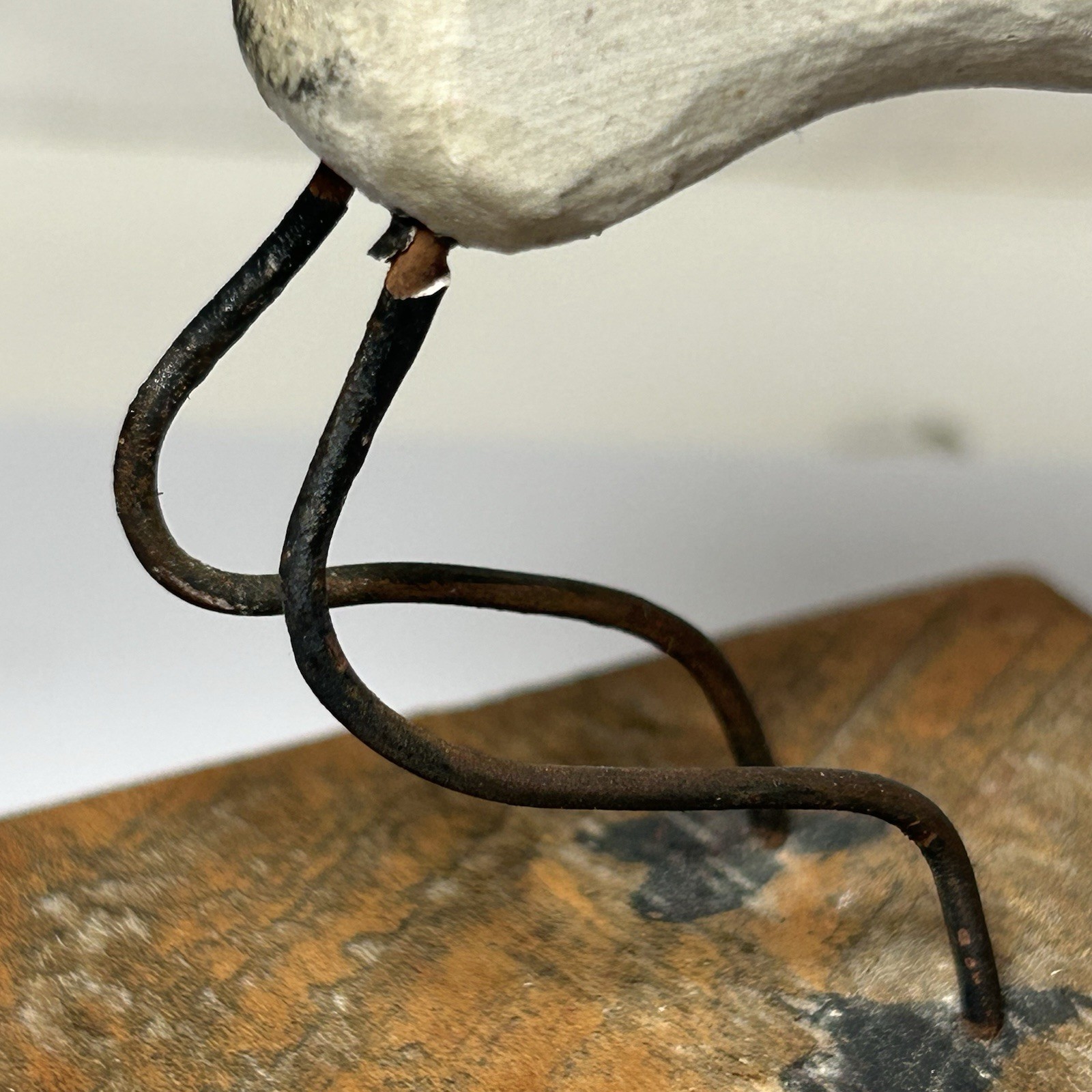 Signed bird duck decoy vintage wood hand carved & painted on stand Display 1985