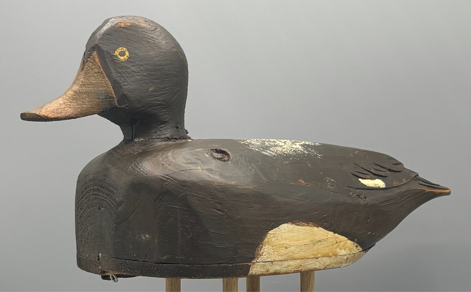 QUEBEC *ORIGINAL PAINT* BLUEBILL ANTIQUE DUCK DECOY ADELARD OUIMET (1900-1975)