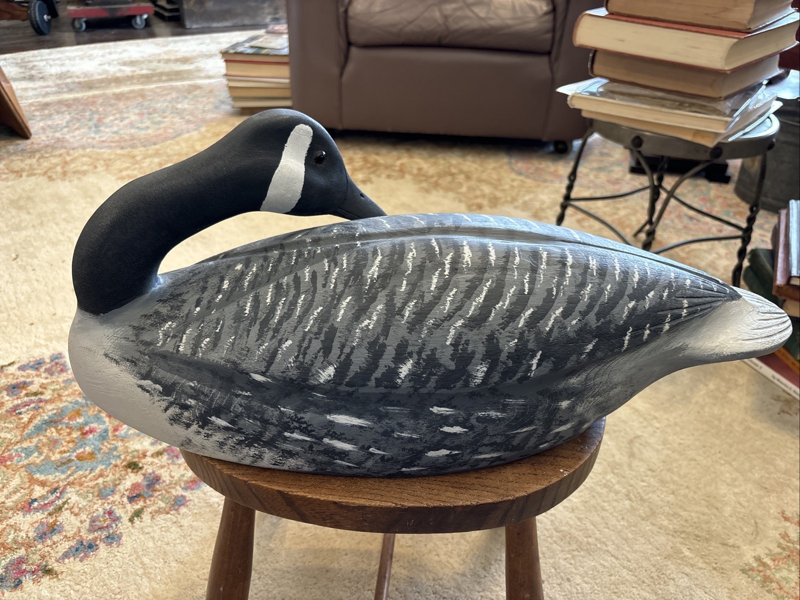 St Clair Flats Canadian Goose Hand Carved Wood Decoy Beautiful Carved Hand Paint
