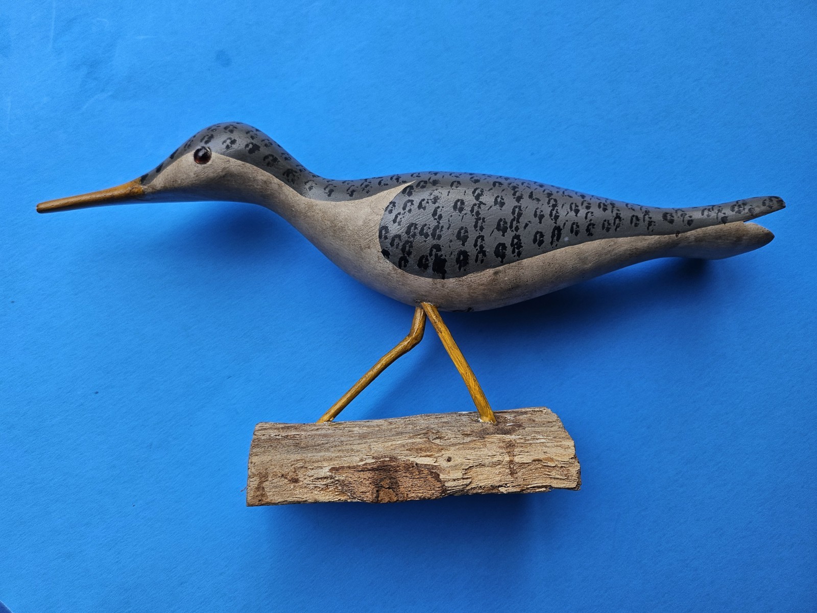 Shorebird 13″ Long x ~6.75″ Tall Decoy Carving Percy Perkins N.H