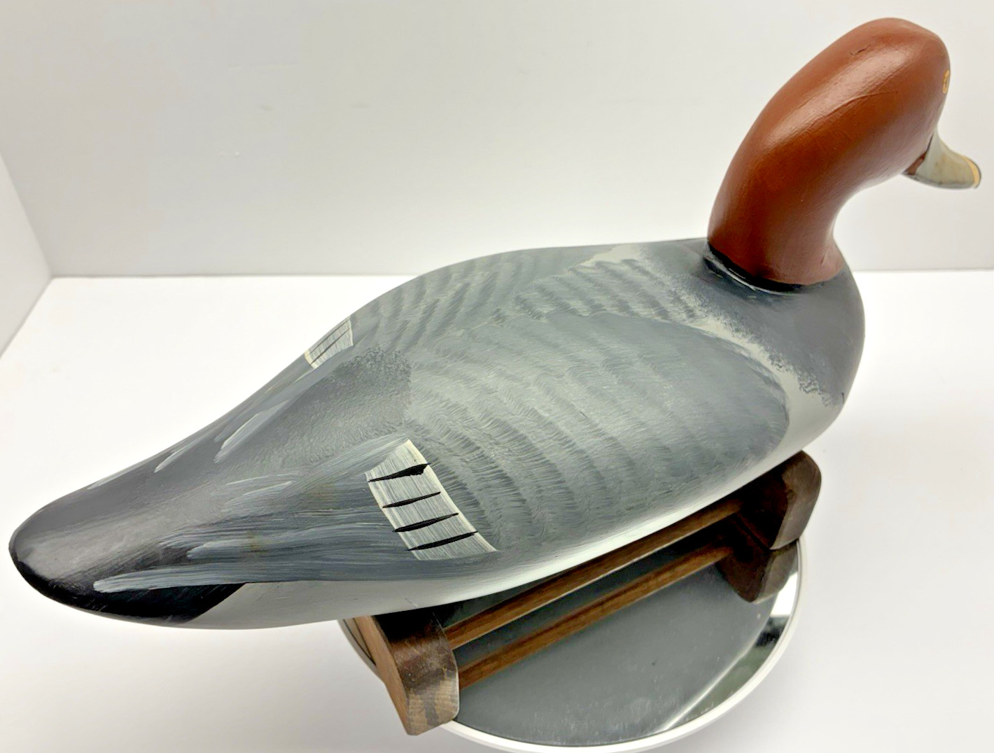 Captain Harry Jobes Signed Redhead Drake Wooden Duck Decoy Vintage HDG Maryland