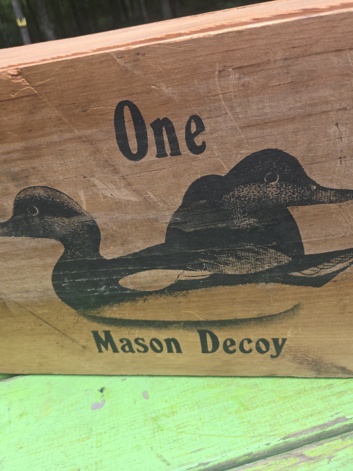 Vintage One Mason Duck Decoy Wood Shipping Crate 19 1/2″× 11 1/2″× 8″