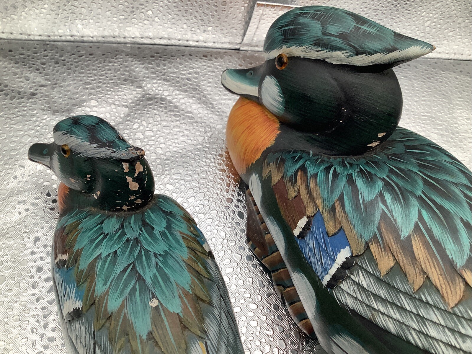 Vintage Solid Wood Carved Painted Drake Duck Decoy Made In The Republic Of China