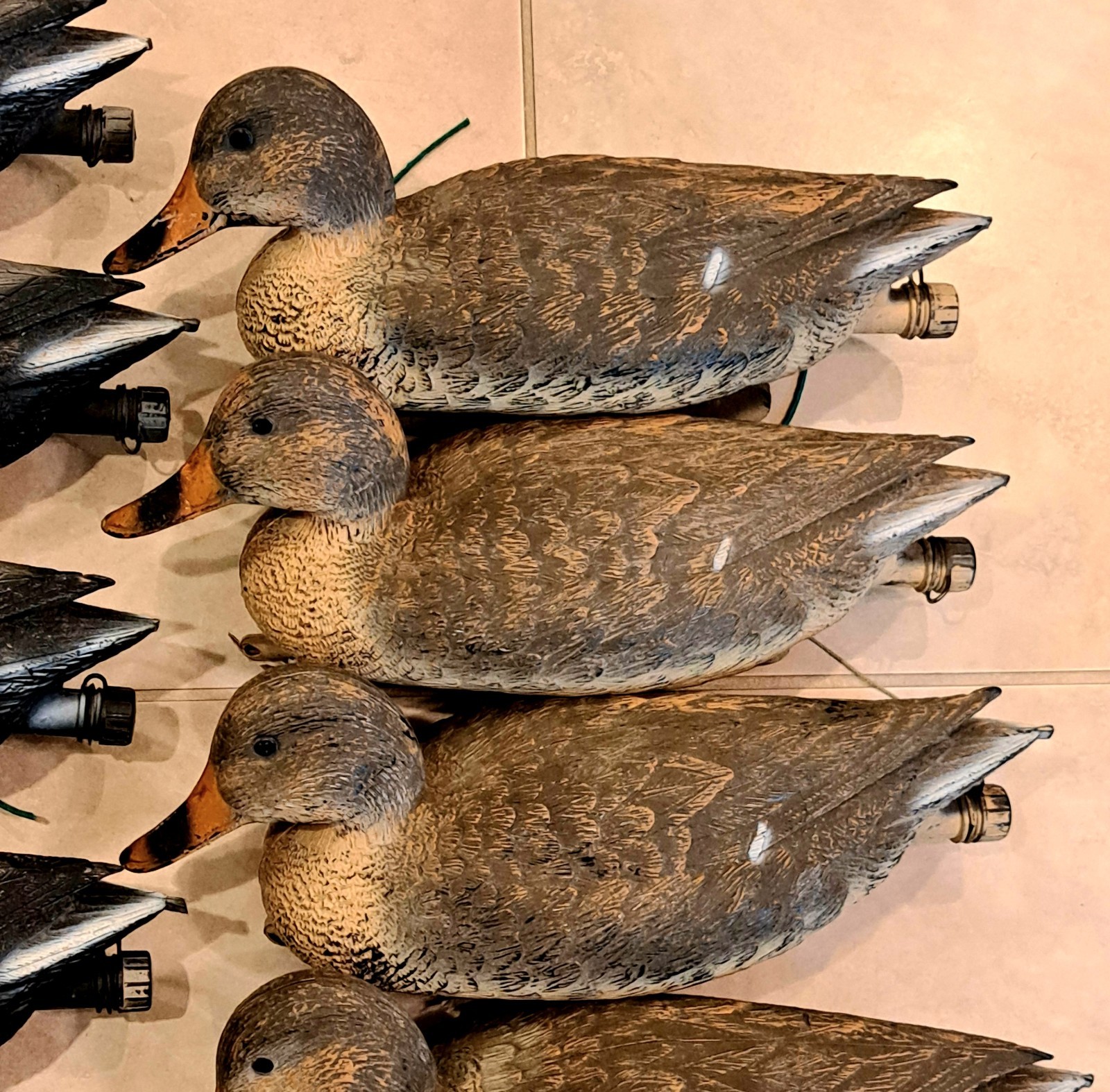 Sport Plast 16″ Mallard Duck Decoys – Lot of 13- 7 Drakes, 6 Hens – Italy -Used