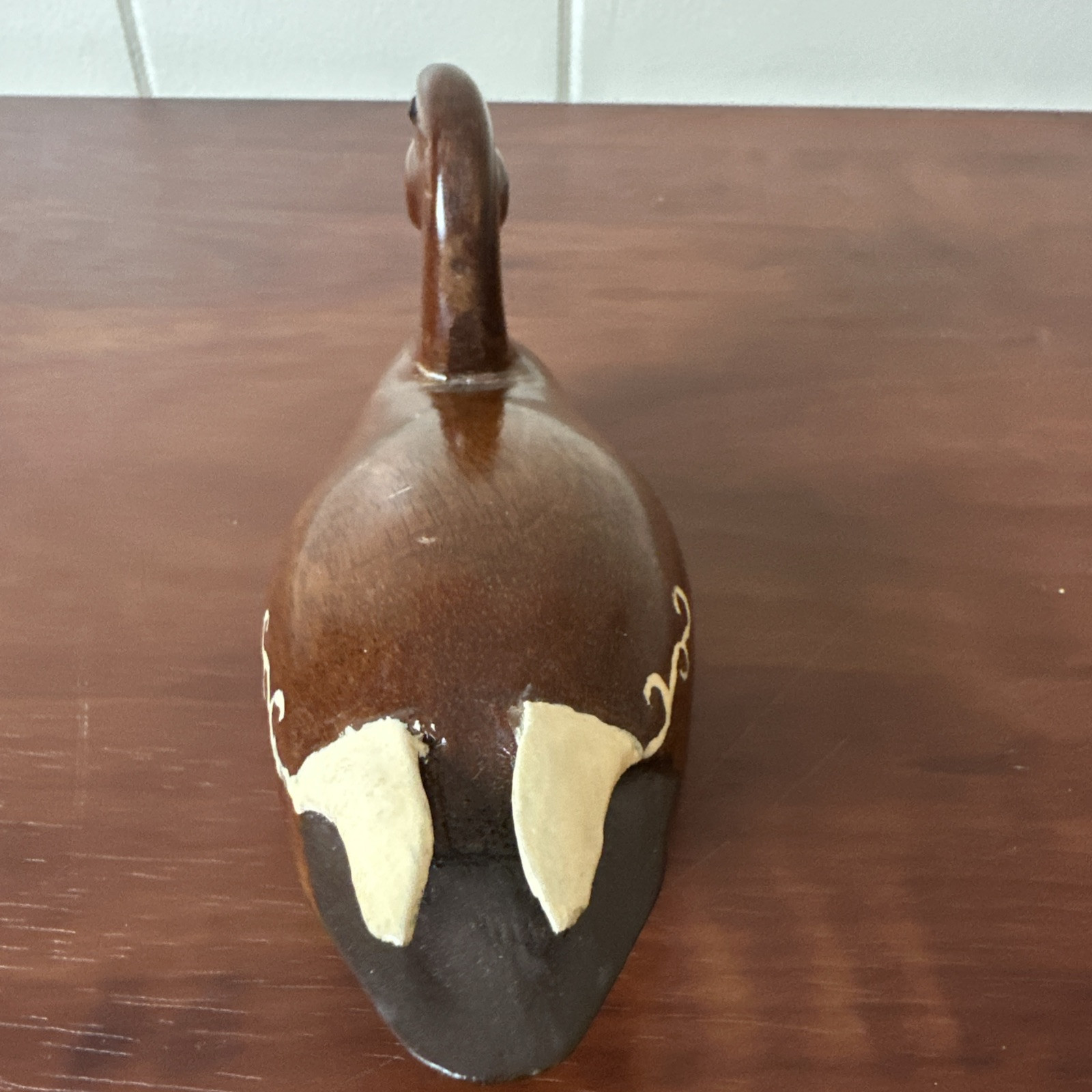 Vtg Mini Hand Carved Mallard Signed Frank Kidd 7.25”x3”