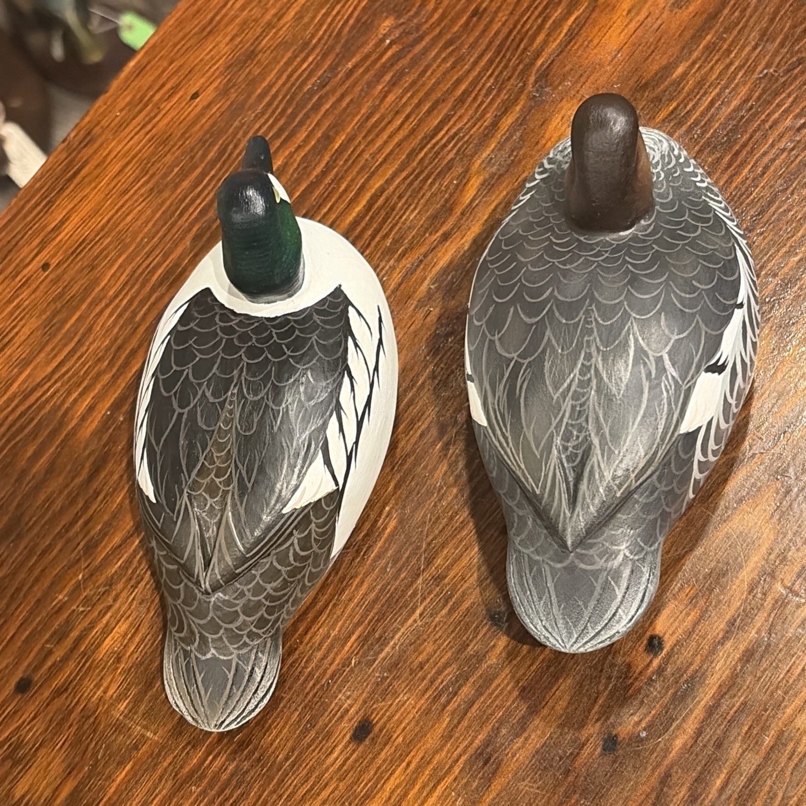 Vintage Minty Pair Miniature John Wood Goldeneye Duck Decoys Great Original Pair