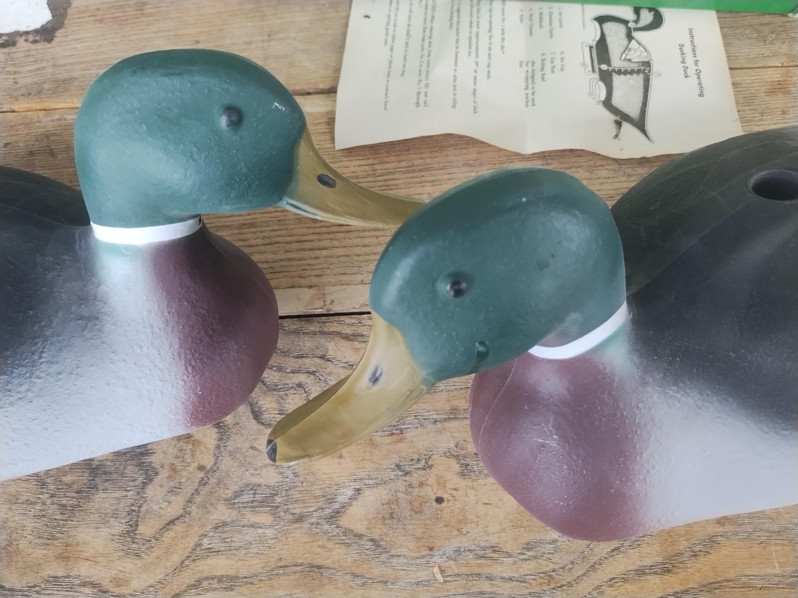 Vintage Duck Decoy Lot 2 NIB Plastic Ducking Ducks Animated Moving Decoys
