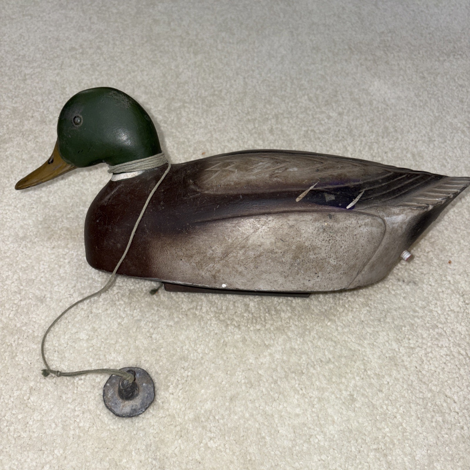Vintage Plasti Duk Male Mallard Duck Decoy S10 w/ Weight Neumann & Bennetts Inc.