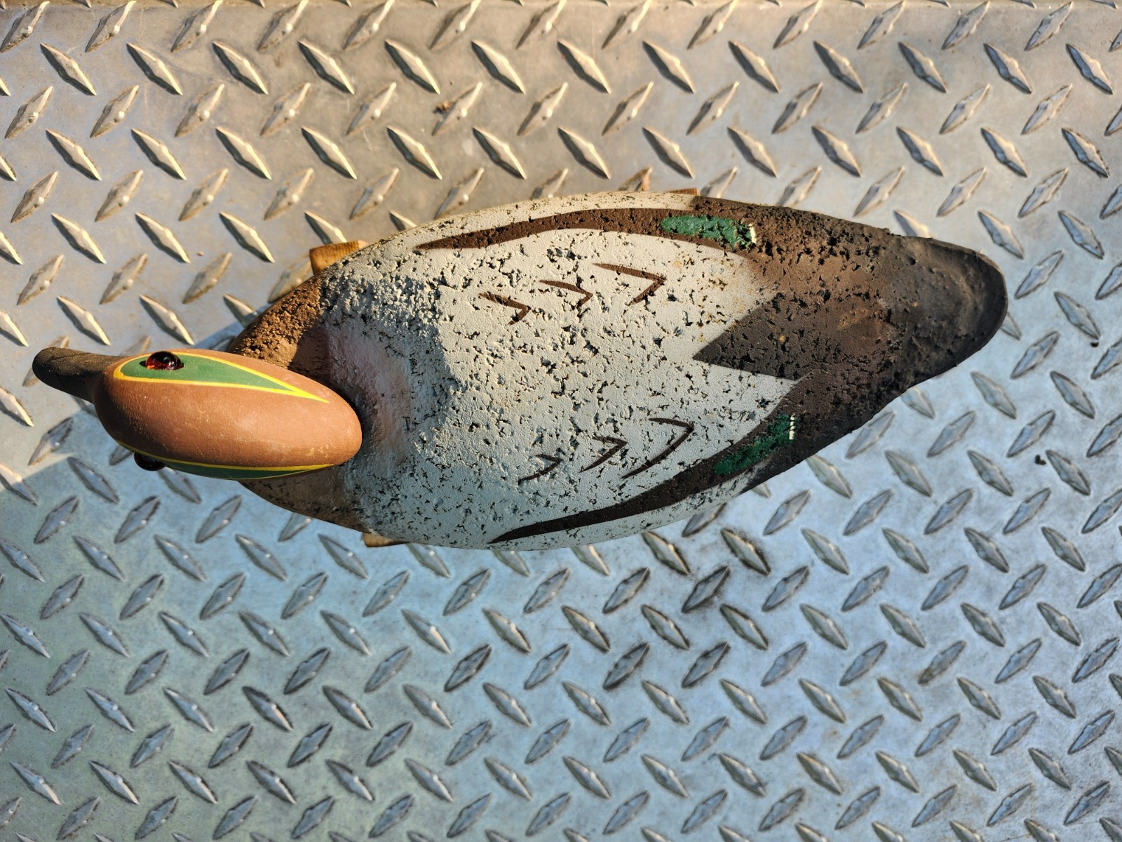 Vintage LL Bean Green Winged Teal Drake Duck Decoy MINT Condition Stand INCLUDED