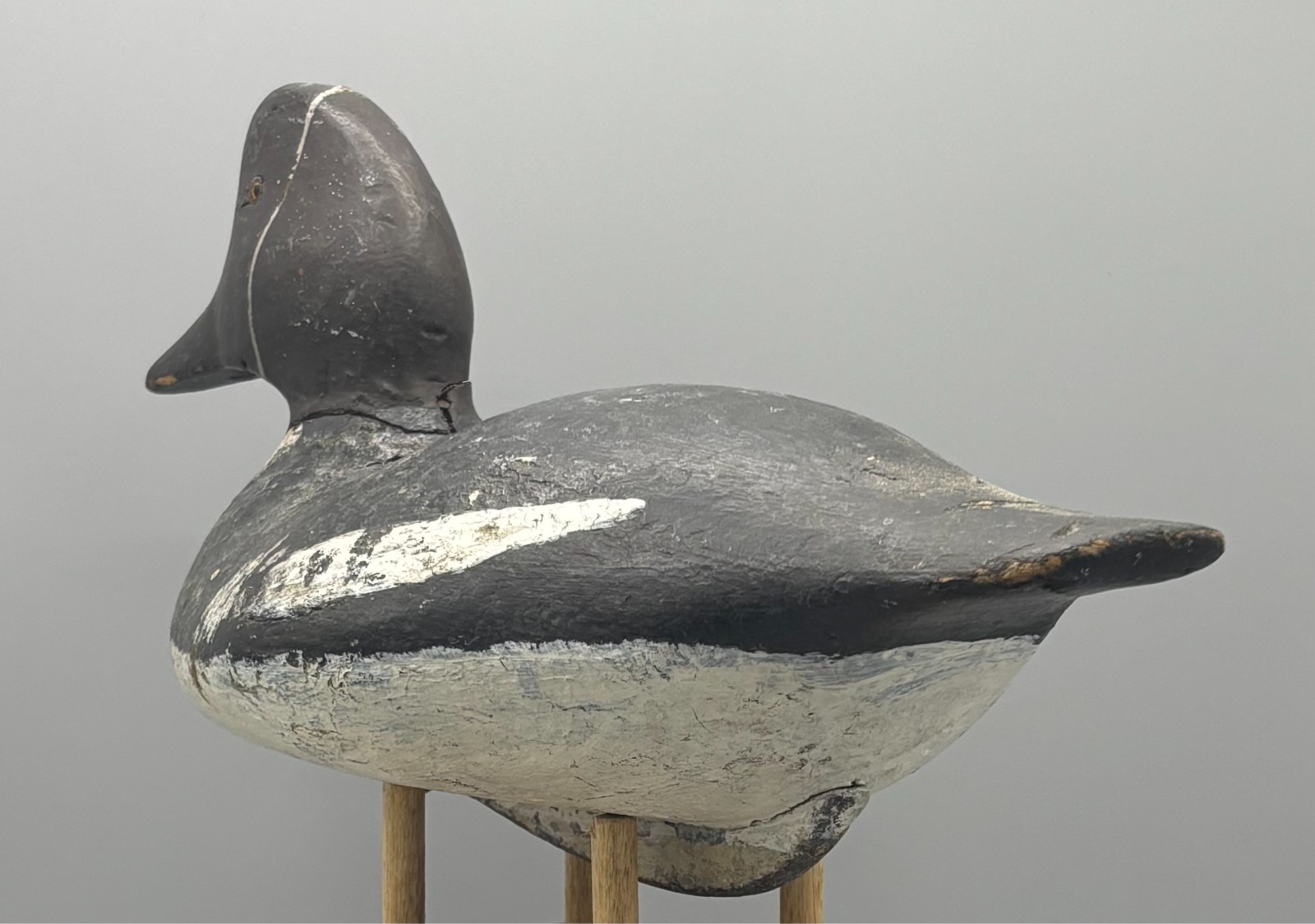 EARLY LAKE CHAMPLAIN (?)* GODENEYE HEN VINTAGE DUCK DECOY *KEEL-LIKE BALLAST*