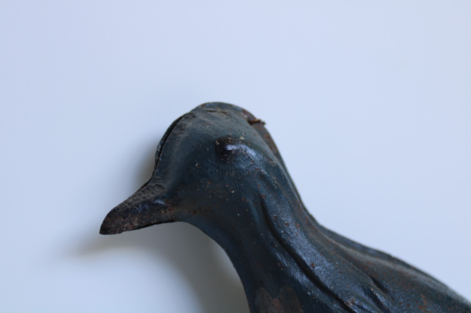 RARE Primitive Antique Folding Hinged Tin Shorebird Decoy, Green Paint