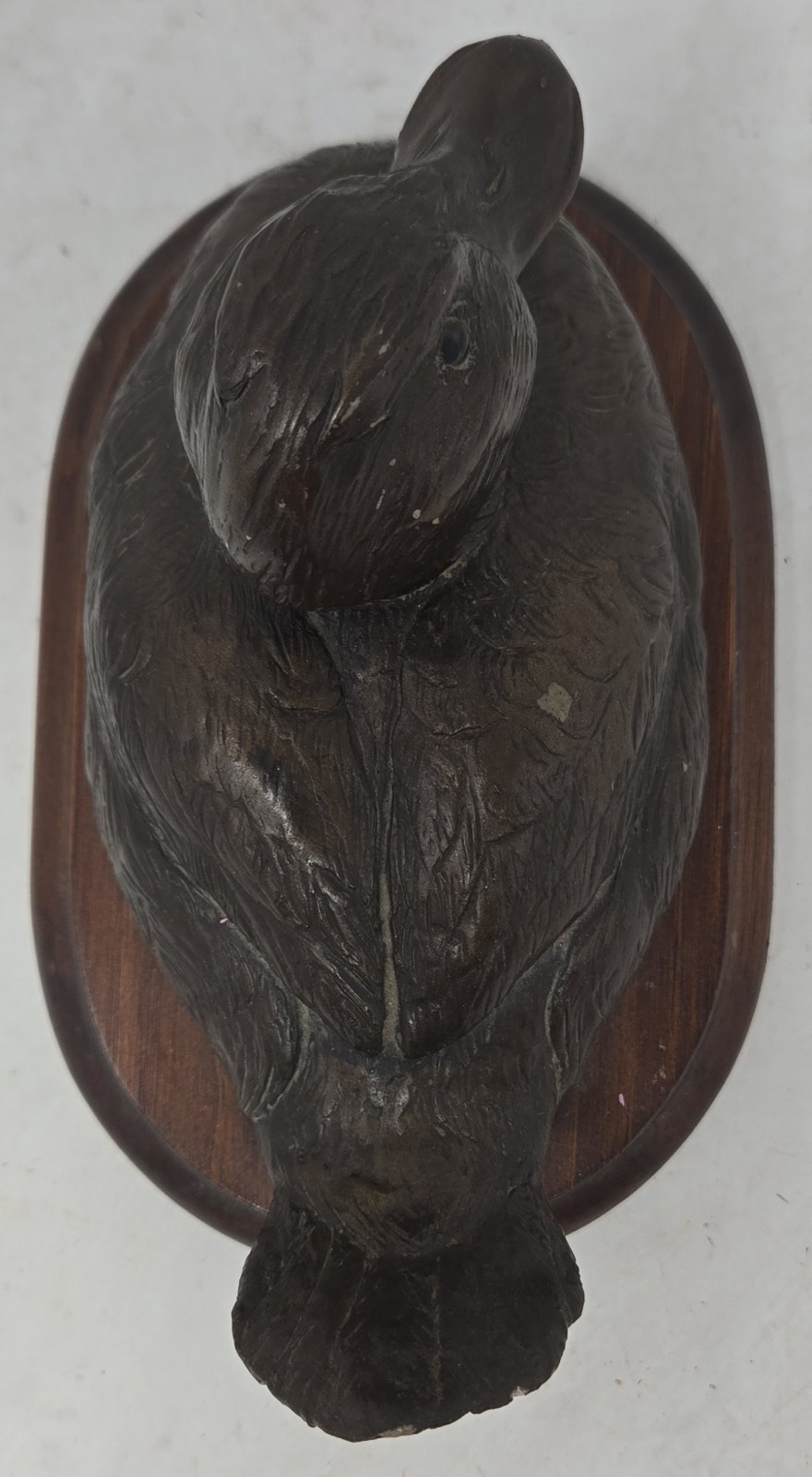 Vintage Duck Decoy Chesapeake Bay Metal On Wood Stand Made In USA