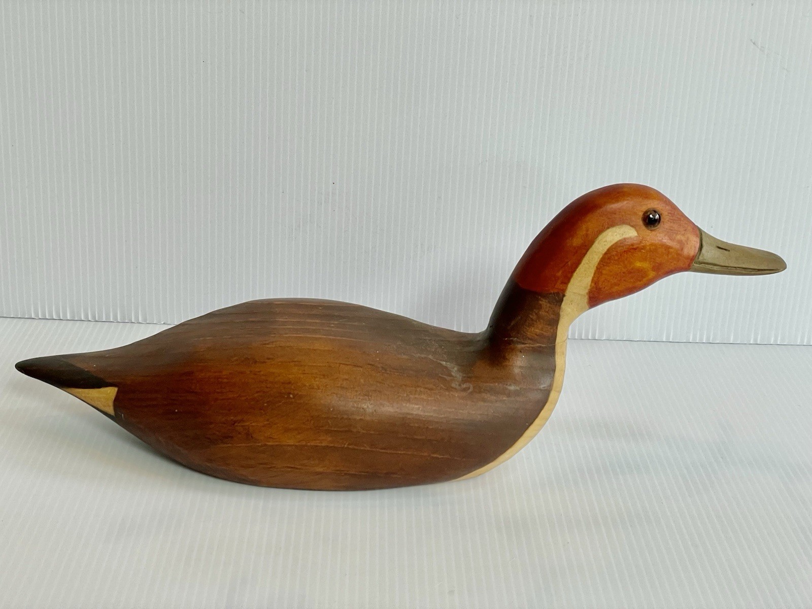 Vintage E. Pick Signed Wooden Pintail Duck Decoy Hand Carved 1974 Folk Art