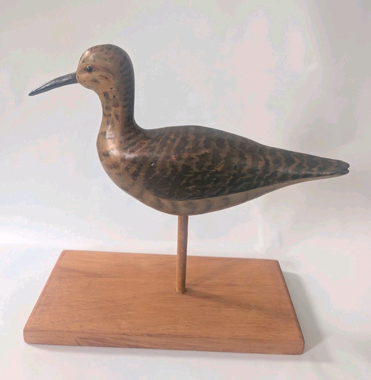 Yellow Leg Shorebird Decoy, Oil Paint, Wood, Glass Eyes. NH Made Tom Belliveau.