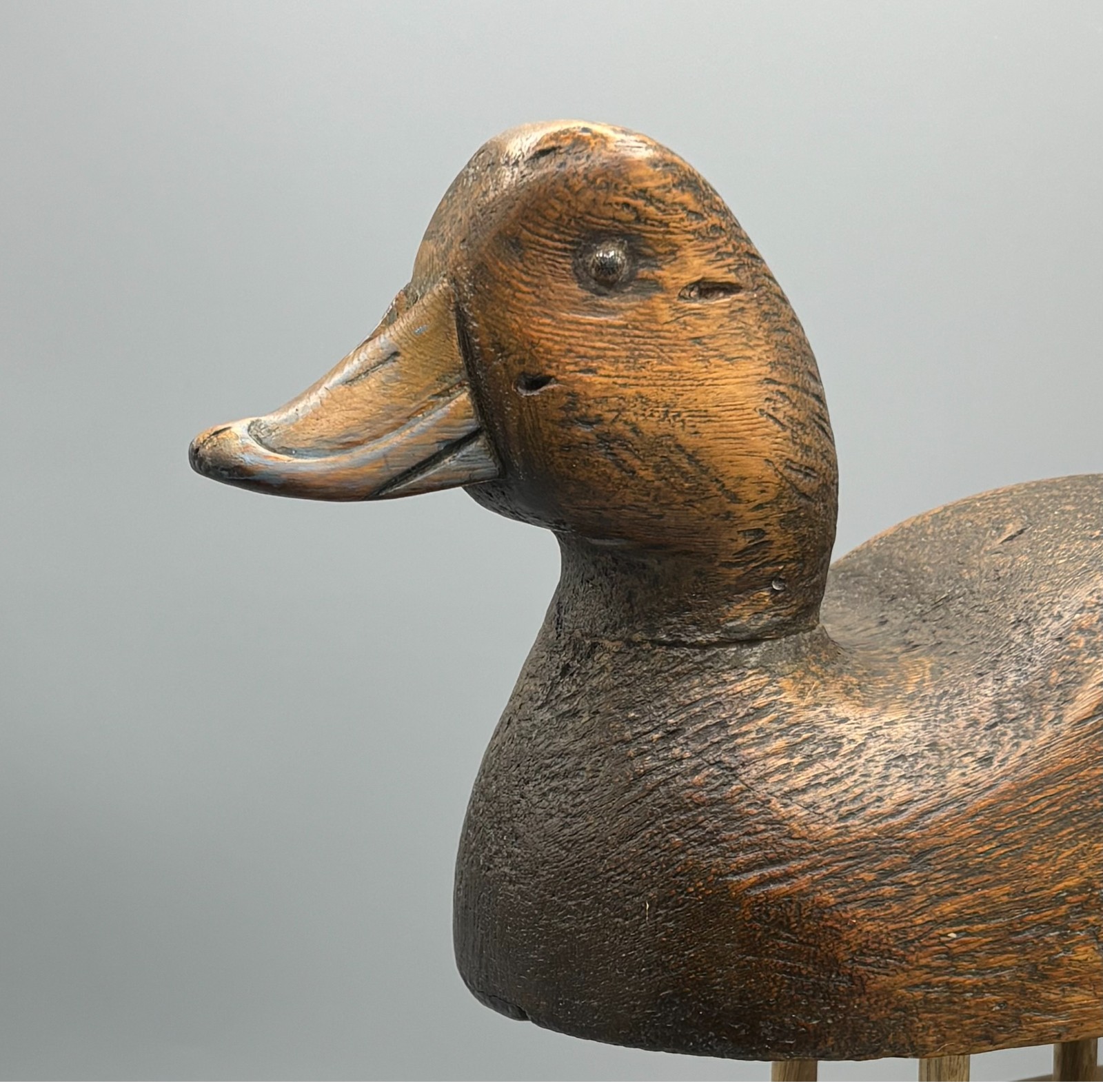 RARE MONTREAL QUEBEC BLUEBILL DRAKE VINTAGE DUCK DECOY BY EARL WILDE (1921-1986)