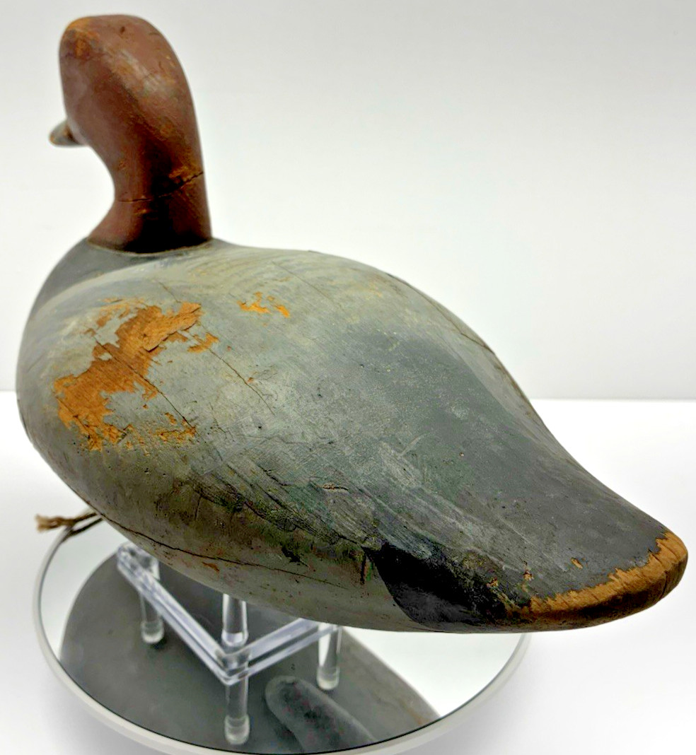 Paul Gibson (1902-1984) Gunning Redhead Decoy Stamped “x” Vintage Upper Bay, MD