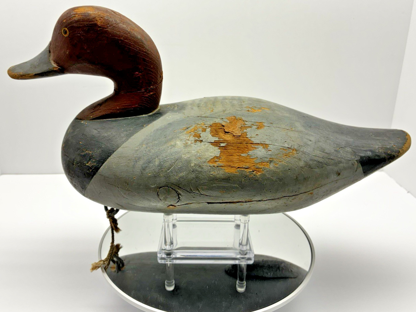 Paul Gibson (1902-1984) Gunning Redhead Decoy Stamped “x” Vintage Upper Bay, MD