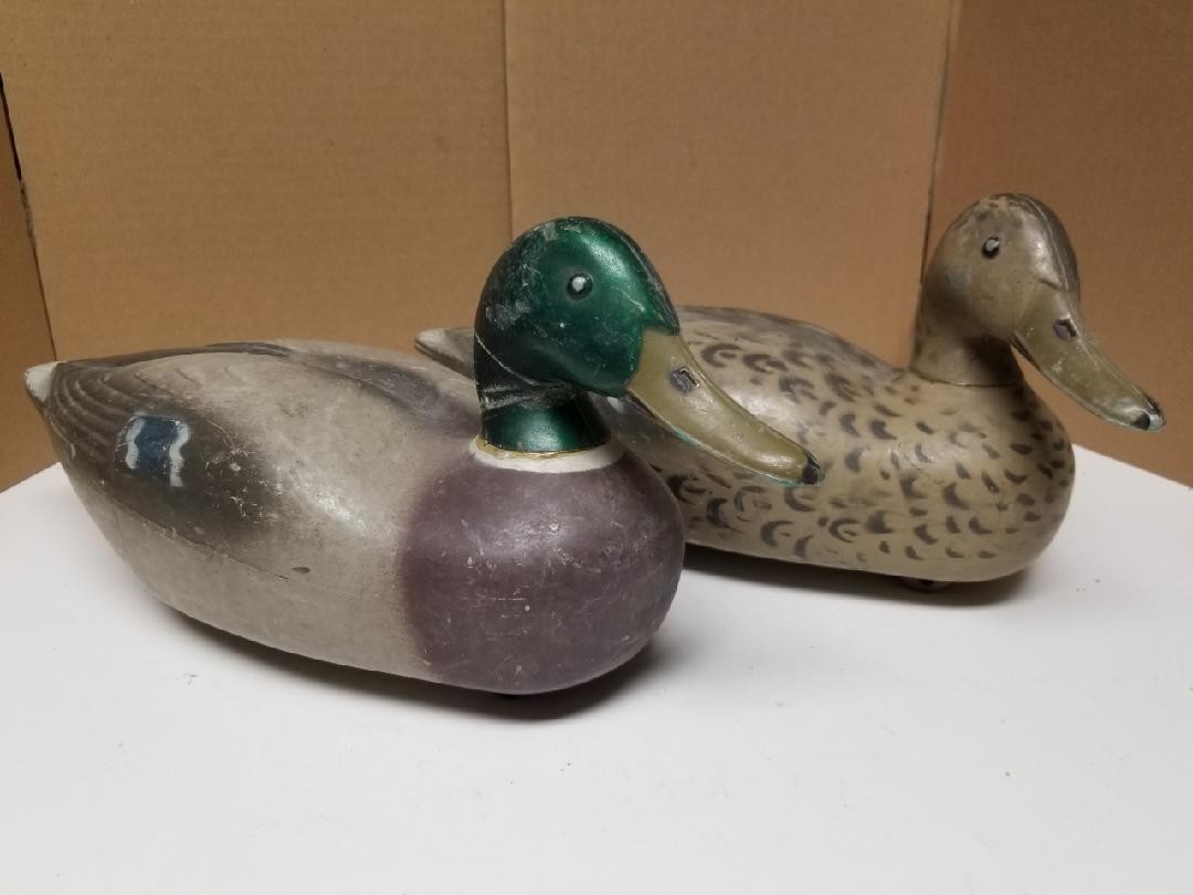 14″ Plastic Victor Majestic Animal Trap Mallard Duck Decoy Lot