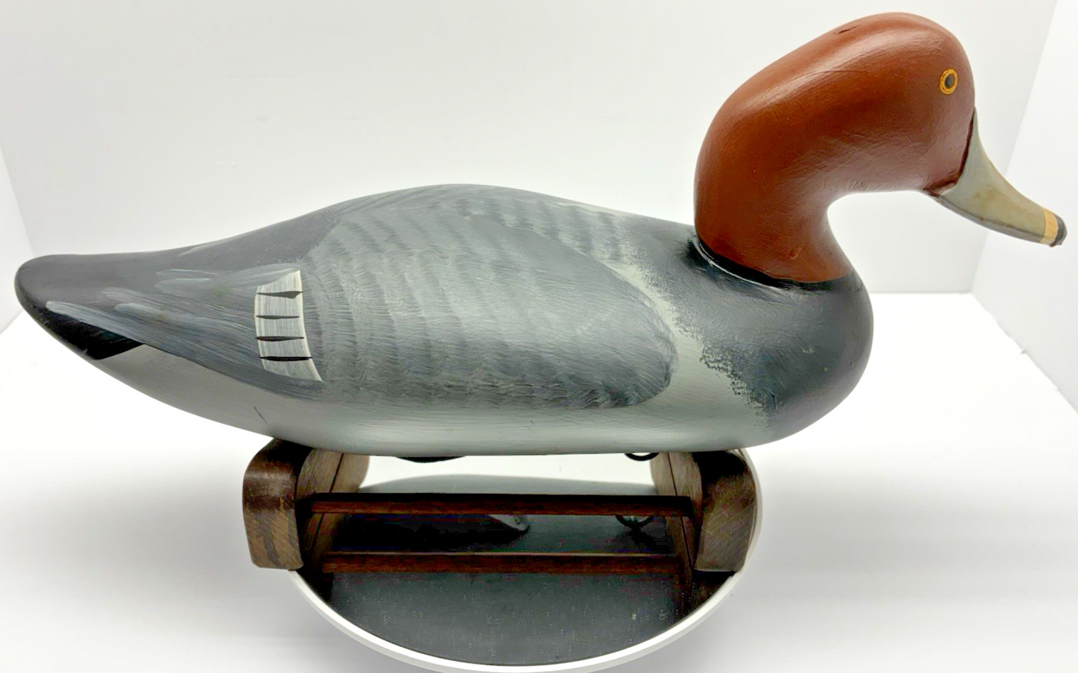 Captain Harry Jobes Signed Redhead Drake Wooden Duck Decoy Vintage HDG Maryland
