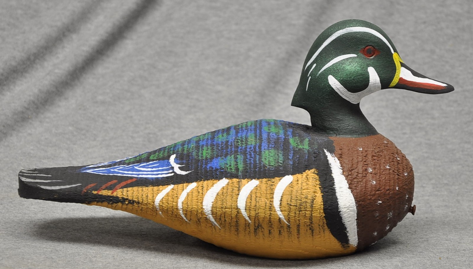 East Coast style WOOD DUCK drake duck decoy CARVED PAINTED EYES WMW “X”