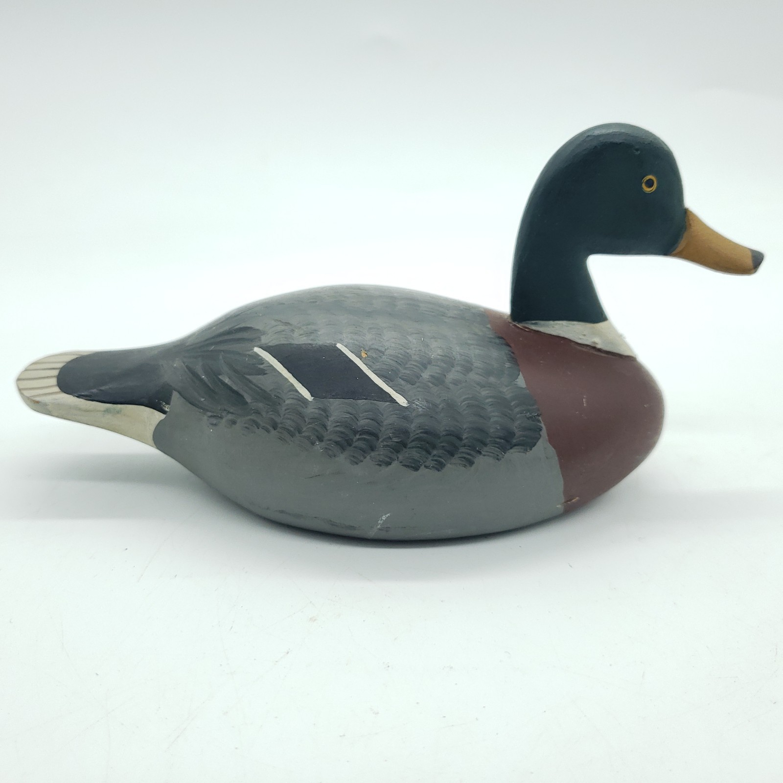 Mallard Mini Duck Decoy By Captain Jess Urie, Rock Hall, Maryland MD Signed