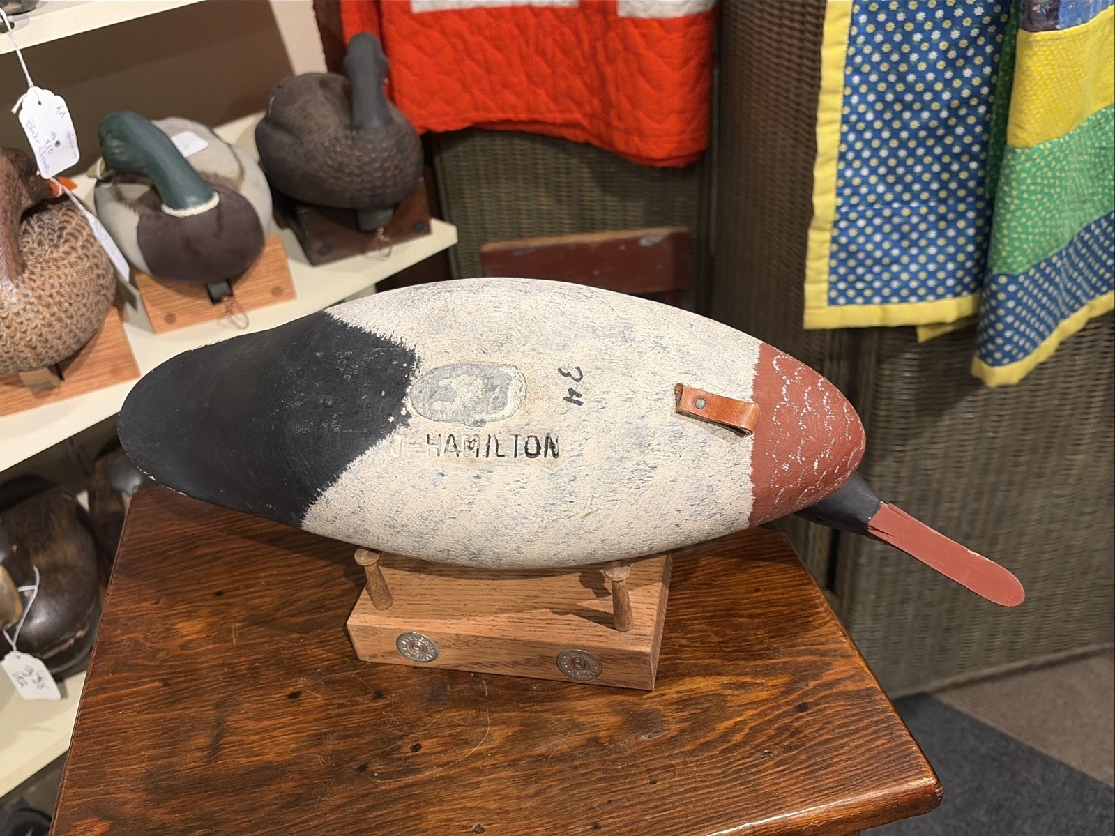 VINTAGE JOHN HAMILTON HOLLOW RED BREASTED MERGANSER DRAKE EXCELLENT & ORIGINAL